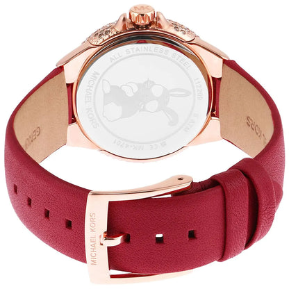 Michael Kors Camille Pave Checkerboard Red Genuine Leather Women's Watch - MK4701