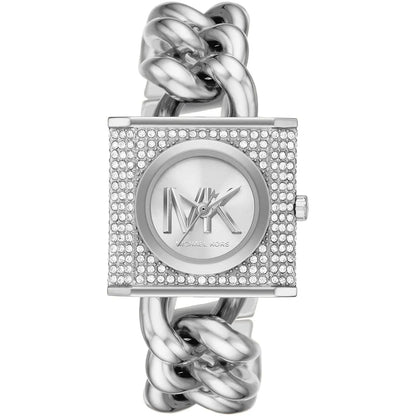 Michael Kors Mini Lock Pavé Silver-Tone Chain Women's Watch - MK4718