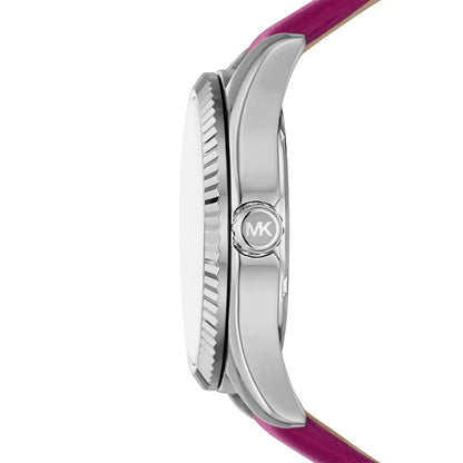 Michael Kors Lexington Silver-tone Pink Genuine Leather Women's Watch - MK4749
