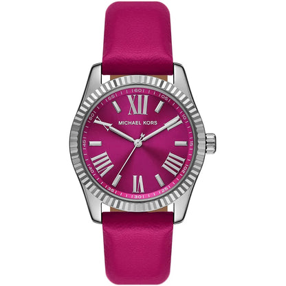 Michael Kors Lexington Silver-tone Pink Genuine Leather Women's Watch - MK4749