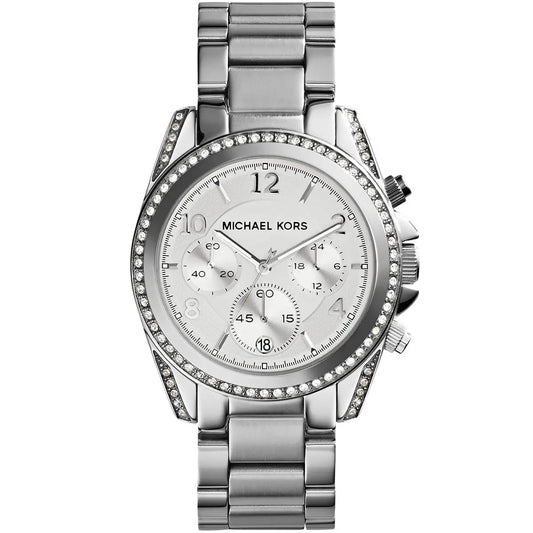Michael Kors Chronograph White Crystal Silver-Tone Watch - MK5165