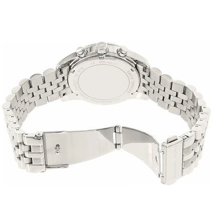 Michael Kors Lexington Chronograph Orange Dial Silver Watch - MK6221