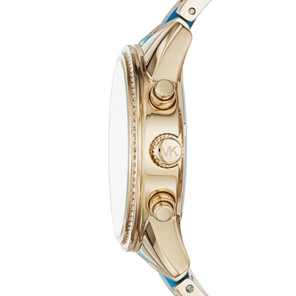Michael Kors Ritz Chronograph Gold and Blue Women's Watch - MK6328