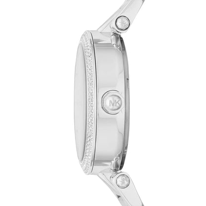 Michael Kors Parker Mini Multifunction White Dial Silver Women's Watch - MK6350