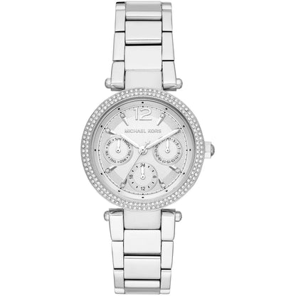 Michael Kors Parker Mini Multifunction White Dial Silver Women's Watch - MK6350