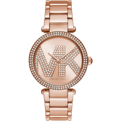 Michael Kors Parker Pavé Logo Dial Rose Gold Women's Watch - MK6660