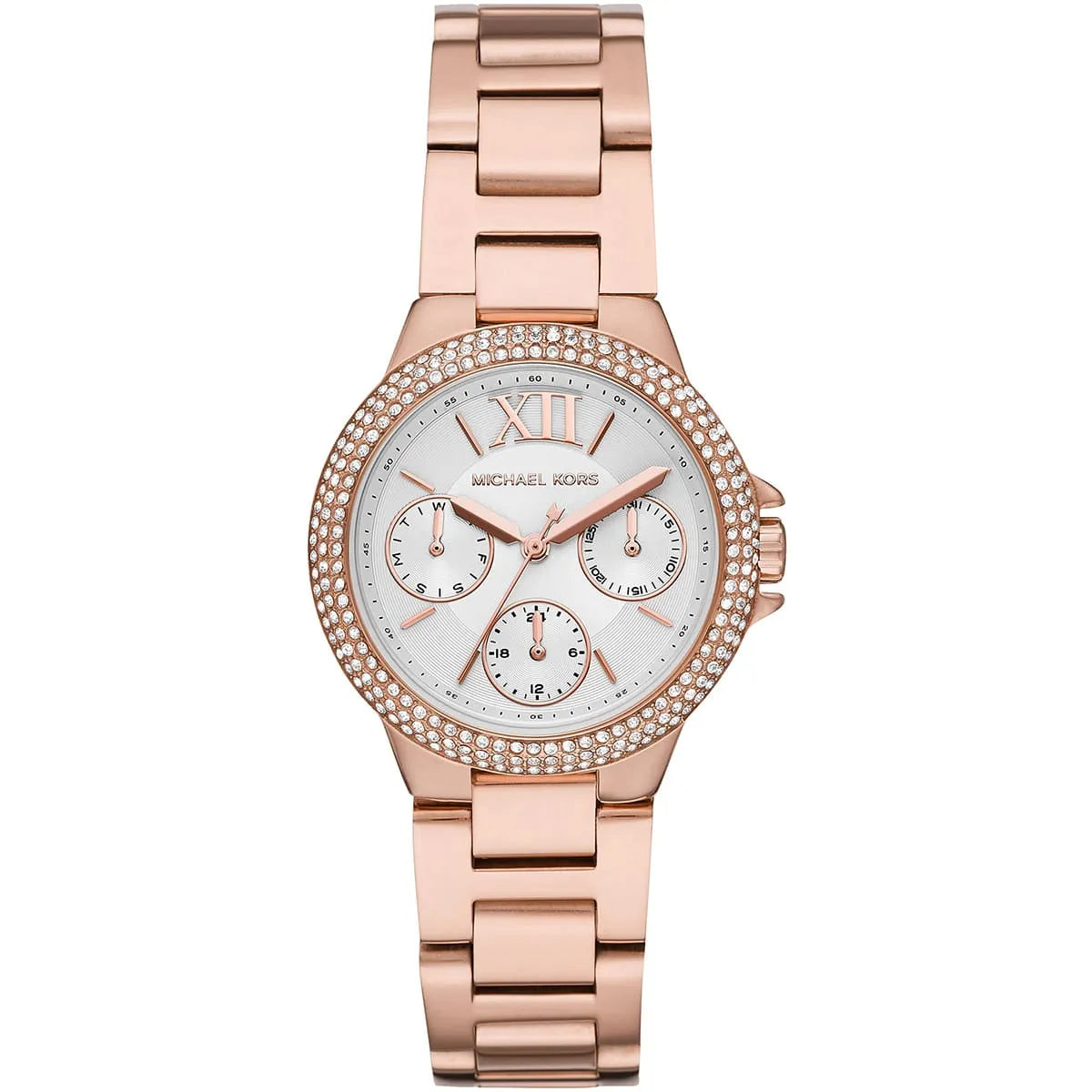Michael Kors Camille Chronograph White Dial Rose-gold Women's Watch - MK6845