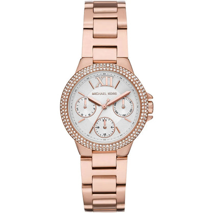 Michael Kors Camille Chronograph White Dial Rose-gold Women's Watch - MK6845