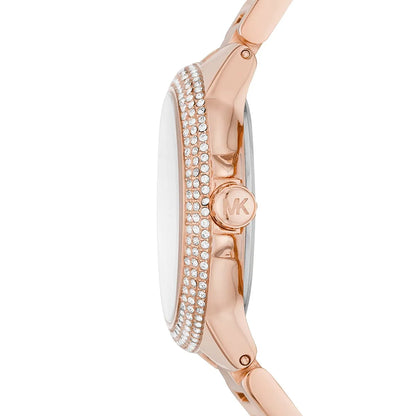 Michael Kors Camille Chronograph White Dial Rose-gold Women's Watch - MK6845