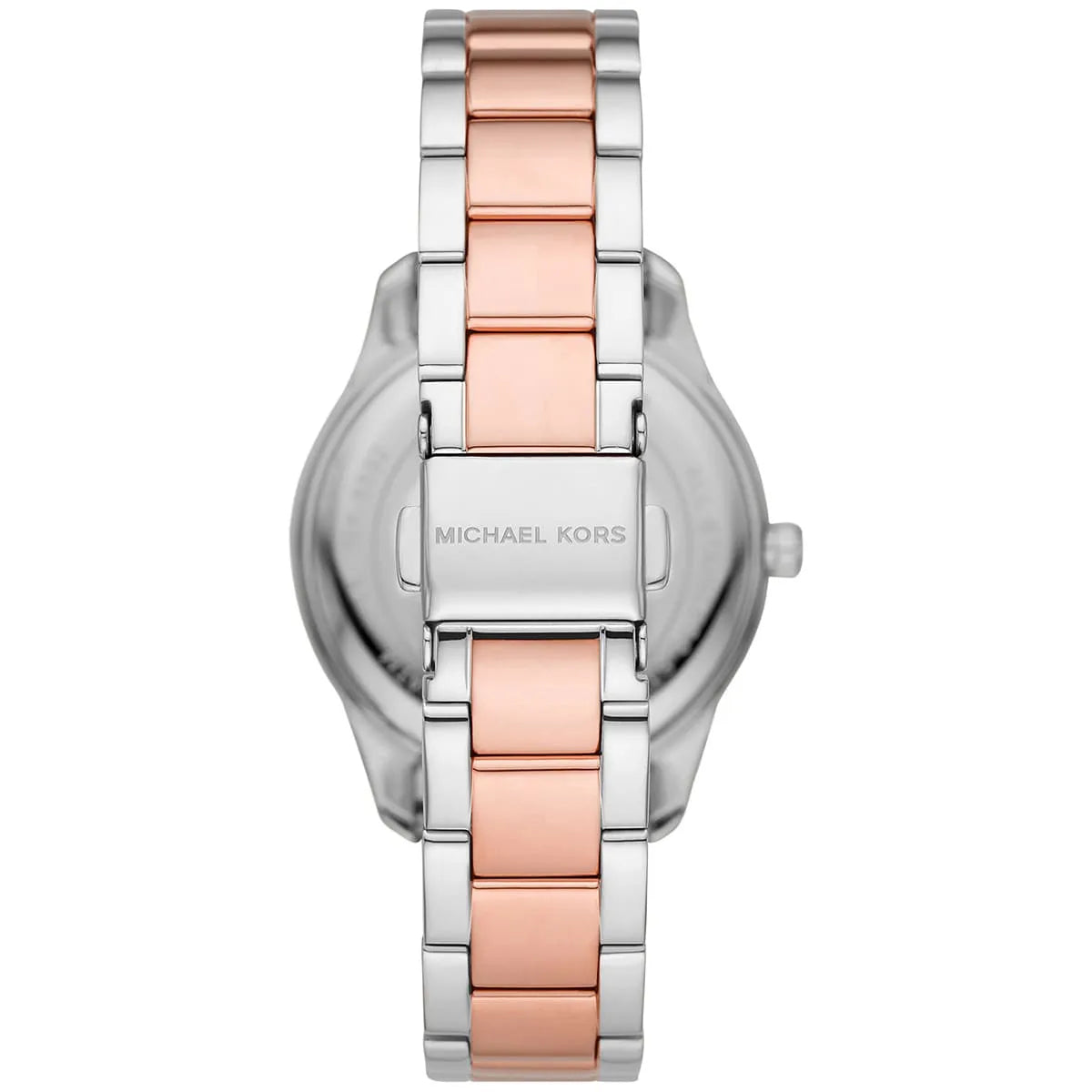 Michael Kors Layton Three Hand Pink Dial Two Tone Steel Strap Watch For Women - MK6894