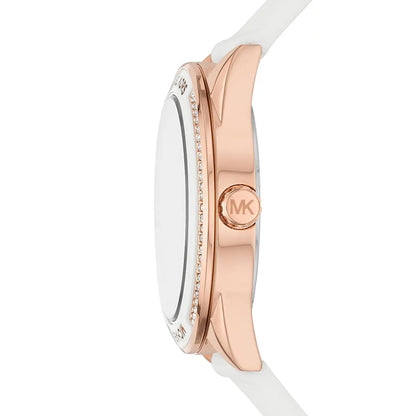 Michael Kors Oversized Sport Multifunction White Silicon Strap Women's Watch - MK6945