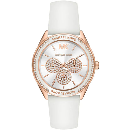 Michael Kors Oversized Sport Multifunction White Silicon Strap Women's Watch - MK6945