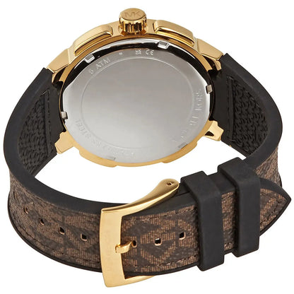 Michael Kors Sidney Logo Pattern Dial Brown Genuine Leather Women's Watch-  MK6948