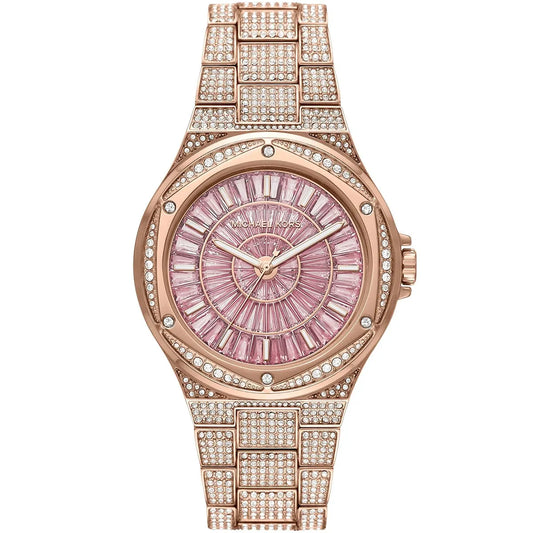 Michael Kors Oversized Lennox Pavé Rose Gold-Tone Watch - MK6992