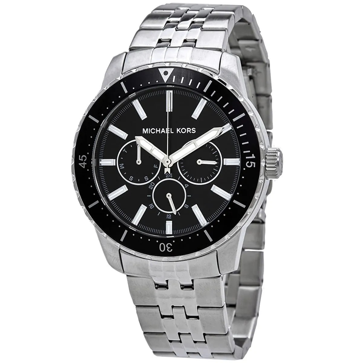 Michael Kors Cunningham Multifunction Black Dial Silver Men's Watch - MK7156