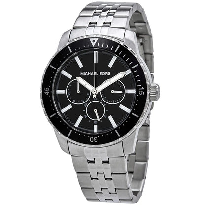 Michael Kors Cunningham Multifunction Black Dial Silver Men's Watch - MK7156