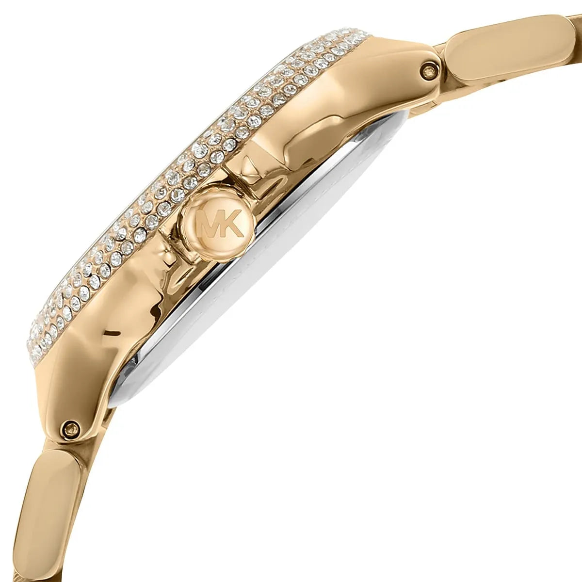 Michael Kors Camille Crimson Pavé Dial Gold-Tone Women's Watch - MK7196