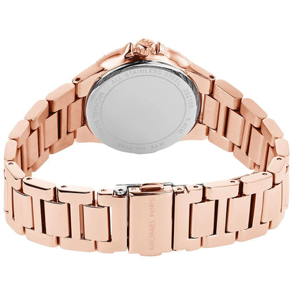 Michael Kors Camille rose gold stainless steel bracelet strap with fold-over clasp and linked design