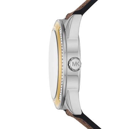 Michael Kors Jessa Multifunction Silver Sunray Dial Brown PVC Women's Watch - MK7205
