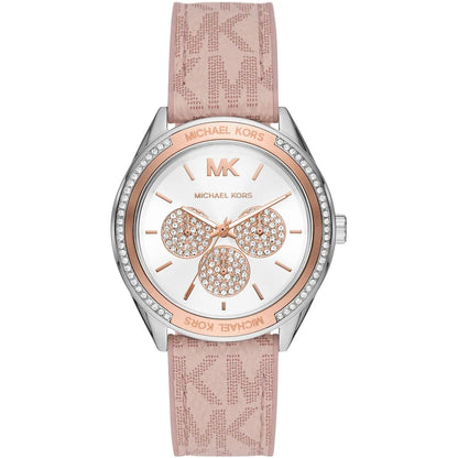 Michael Kors Jessa Multifunction Pink Silicone and Leather Strap Women's Watch - MK7206