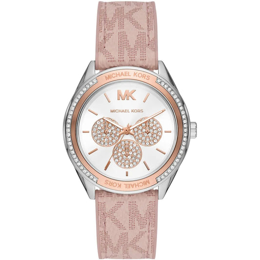 Michael Kors Jessa Multifunction Pink Silicone and Leather Strap Women's Watch - MK7206