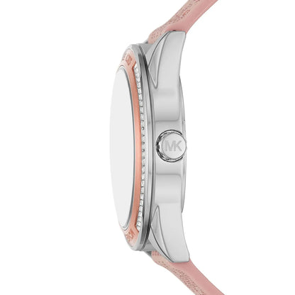 Michael Kors Jessa Multifunction Pink Silicone and Leather Strap Women's Watch - MK7206