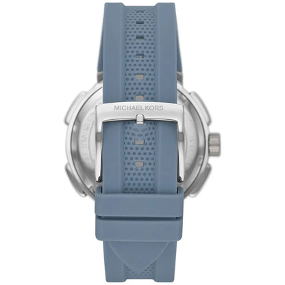 Michael Kors Oversized Sidney Multifunction Silver Dial Chambray Blue Silicone Women's Watch - MK7220
