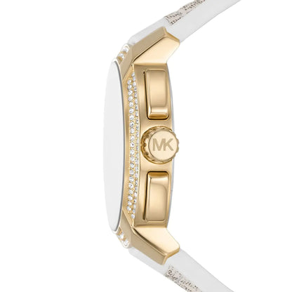 Michael Kors Sydney Pavé Multifunction White Dial White Silicone Women's Watch - MK7221