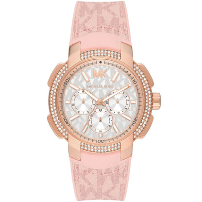 Michael Kors Oversized Sidney Pavé Rose Gold-Tone and Logo Women's Watch - MK7222