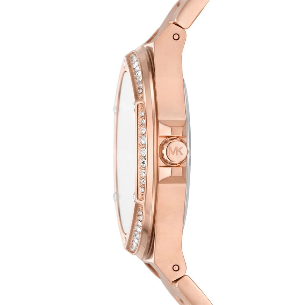 Michael Kors Lennox Pavé Black Dial Rose Gold Women's Watch - MK7233