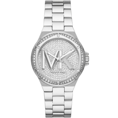 Michael Kors Lennox Pavé Logo Silver-Tone Women's Watch - MK7234