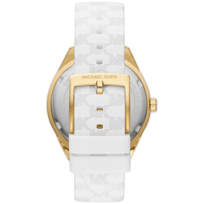Michael Kors Oversized Jessa Gold-Tone and White Silicone Women's Watch - MK7267