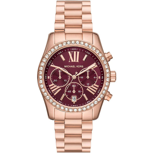 Michael Kors Lexington Lux Chronograph Rose Gold-Tone Women's Watch - MK7275