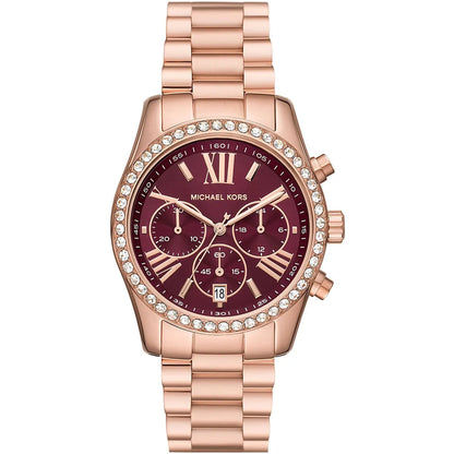 Michael Kors Lexington Lux Chronograph Rose Gold-Tone Women's Watch - MK7275