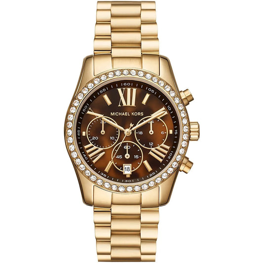 Michael Kors Lexington Pave Chronograph Quartz Brown Dial Watch MK7276