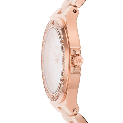 Michael Kors Mini-Lennox Pavé White Dial Rose gold Women's Watch - MK7279