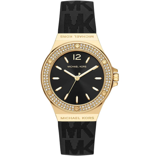 Michael Kors Lennox Black Silicone logo Women's Watch - MK7281