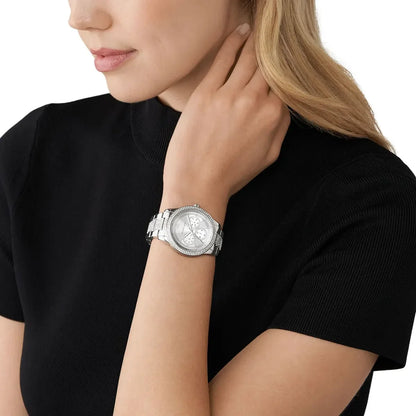Michael Kors Oversized Tibby Pavé Silver-Tone Women's Watch - MK7294