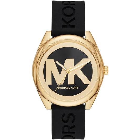 Michael Kors Janelle Black and Gold-Tone Logo Dial Black Silicone Women's watch - MK7313