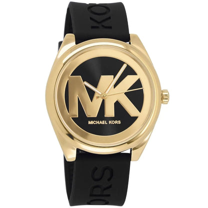 Michael Kors Janelle Black and Gold-Tone Logo Dial Black Silicone Women's watch - MK7313