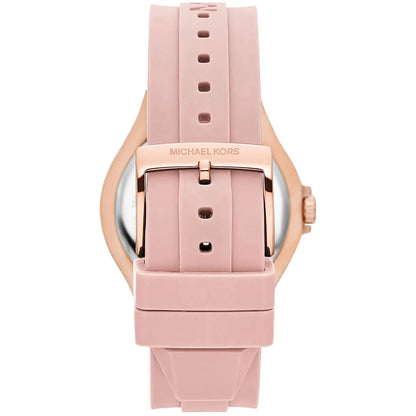 Michael Kors Lennox Pavé Rose Gold and Pink Silicone Women's Watch - MK7334