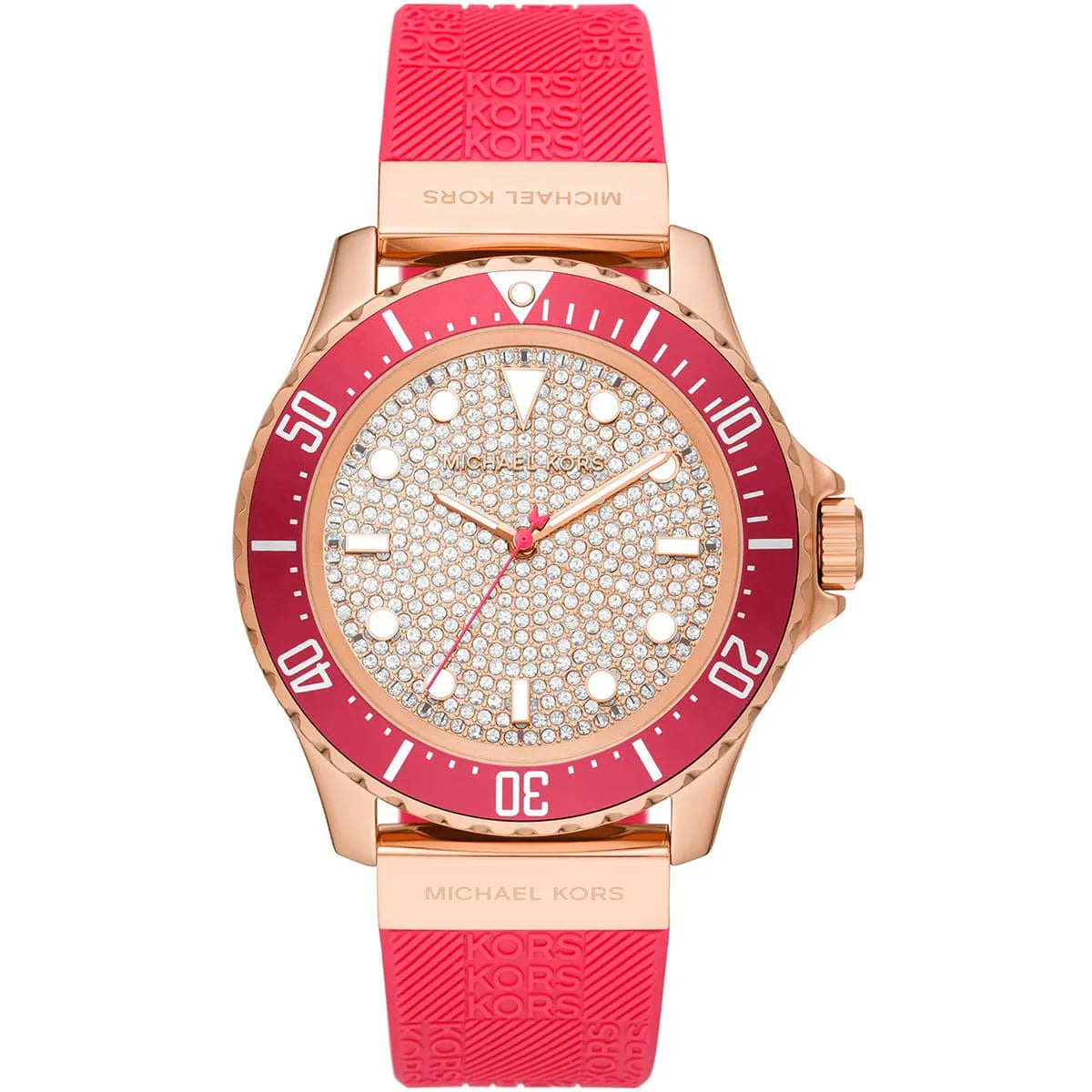 Michael Kors Everest Crystal-set Dial Pink Silicone Women's Watch - MK7359
