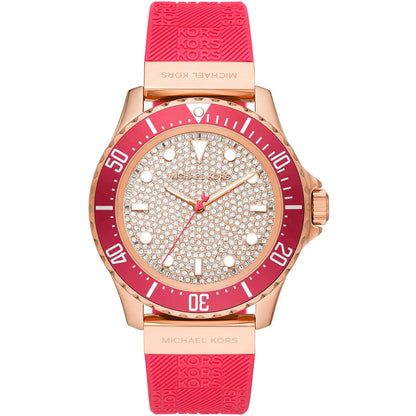 Michael Kors Everest Crystal-set Dial Pink Silicone Women's Watch - MK7359