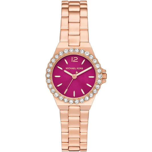 Michael Kors Mini Lennox Pink Dial Rose-gold Women's Watch - MK7396