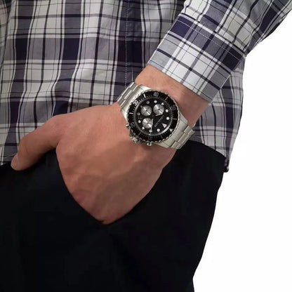 Michael Kors Everest Chronograph Black Dial Silver Men's Watch - MK8256