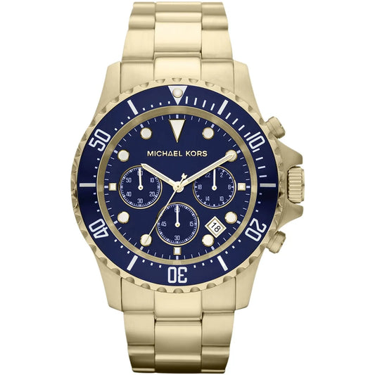 Michael Kors Everest Chronograph Navy Dial Gold-tone Men's Watch MK8267
