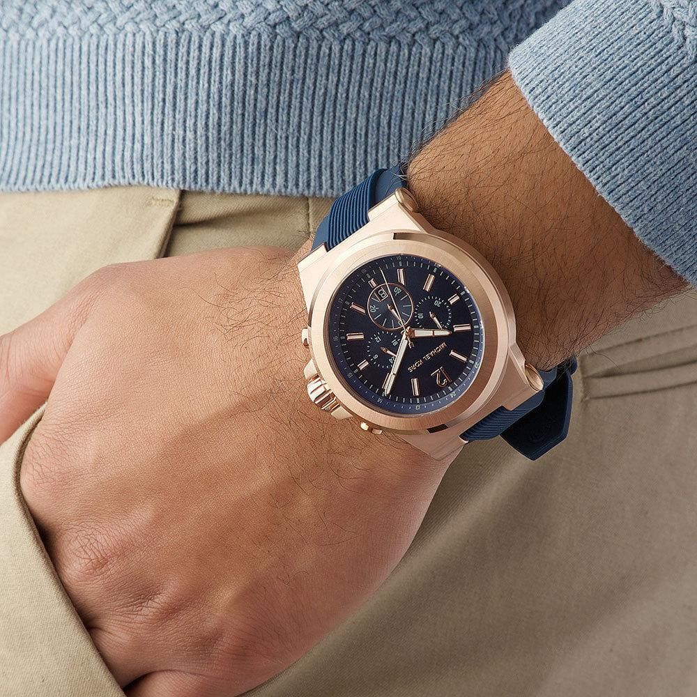 Michael Kors Dylan Chronograph Navy Dial and Silicone Strap Men's Watch - MK8295