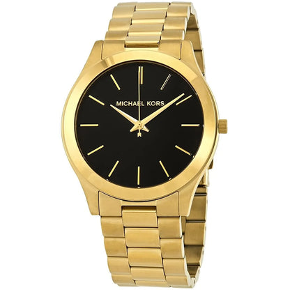 Michael Kors Oversized Slim Runway Balck Dial Gold Men's Watch - MK8621