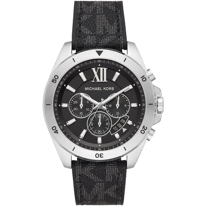 Michael Kors Oversized Brecken Chronograph Black PVC/Silicone Strap Men's Watch - MK8850
