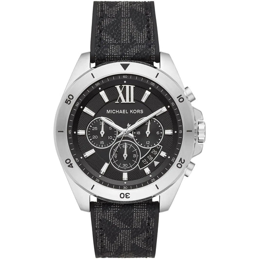 Michael Kors Oversized Brecken Chronograph Black PVC/Silicone Strap Men's Watch - MK8850